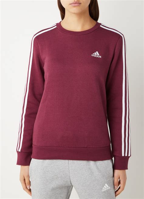 adidas Originals Sweatjurk met logostrepen in bordeauxrood 